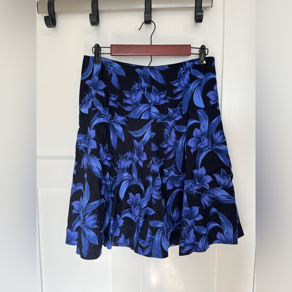 Ann Taylor Blue Floral Skirt